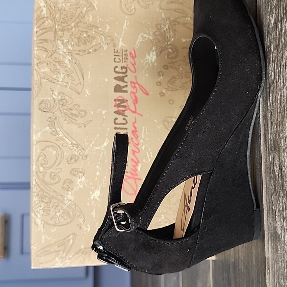 Black suede shoes brand new